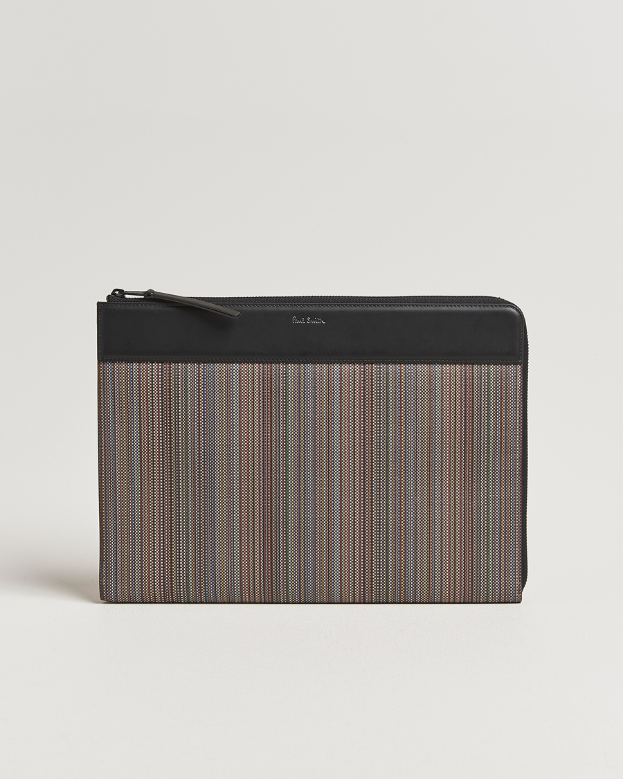 Homme | Paul Smith Nylon Stripe Document Case Black Multi | Paul Smith | Nylon Stripe Document Case Black Multi