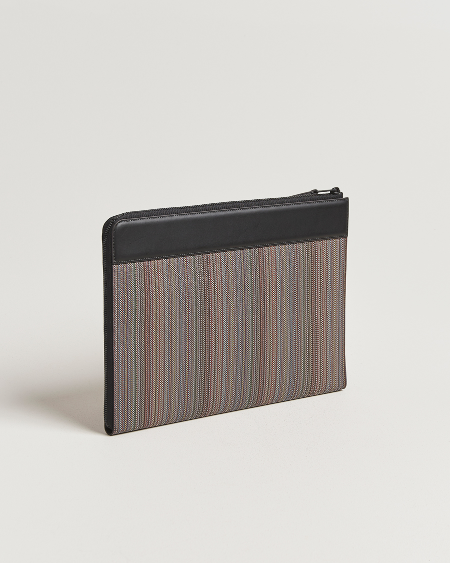 Homme | Paul Smith Nylon Stripe Document Case Black Multi | Paul Smith | Nylon Stripe Document Case Black Multi