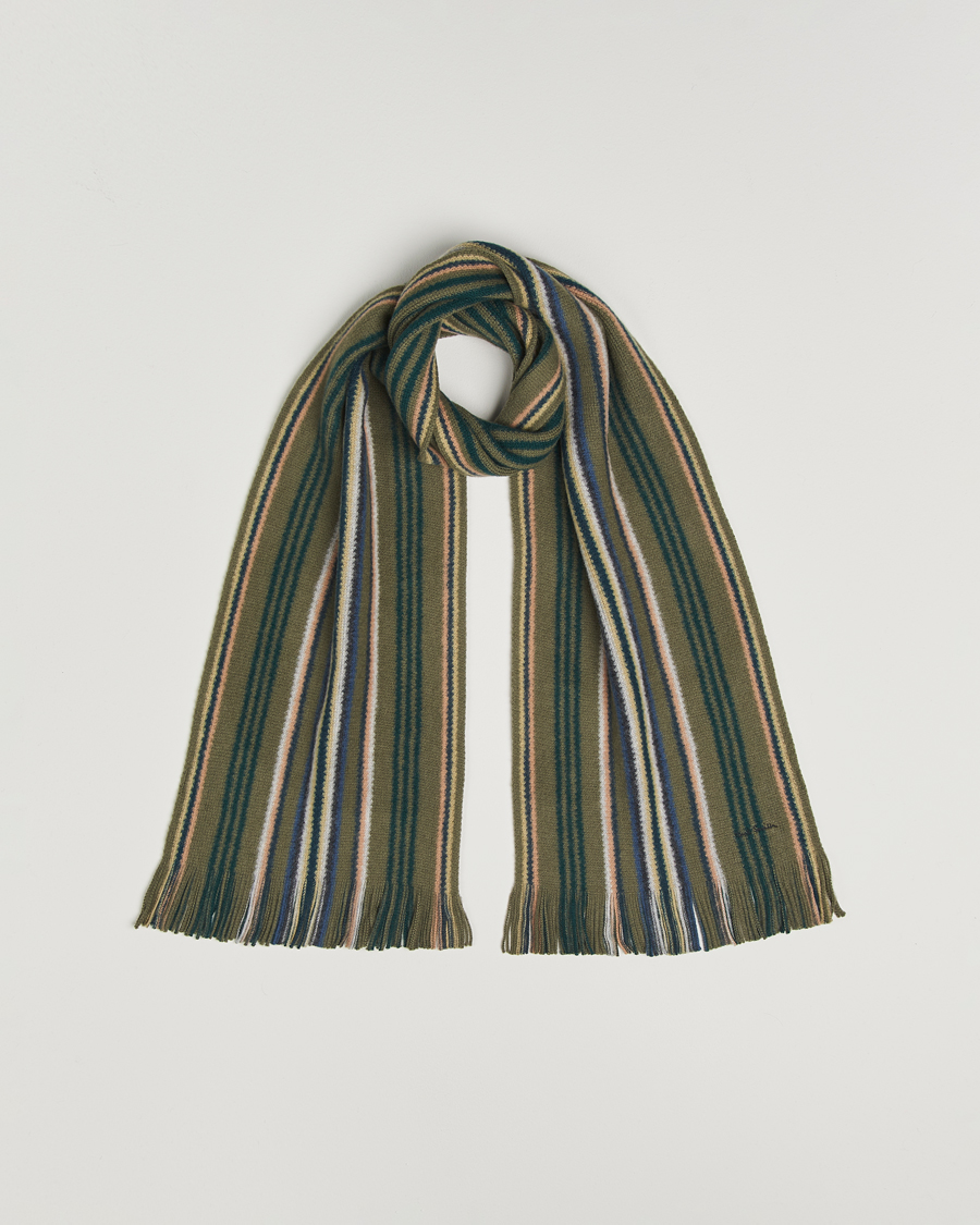 Homme | Paul Smith Merino Wool Striped Scarf Green Multi | Paul Smith | Merino Wool Striped Scarf Green Multi