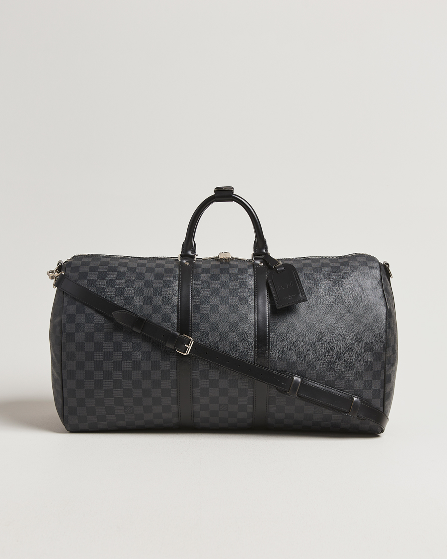 Homme | Louis Vuitton Pre-Owned Keepall Bandoulière 55 Damier Graphite | Louis Vuitton Pre-Owned | Keepall Bandoulière 55 Damier Graphite