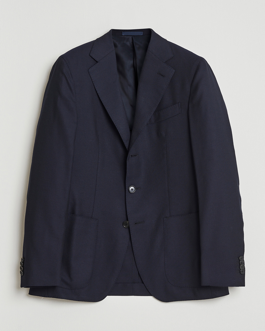 Homme | Blazers | Caruso | Aida Wool Hopsack Blazer Navy