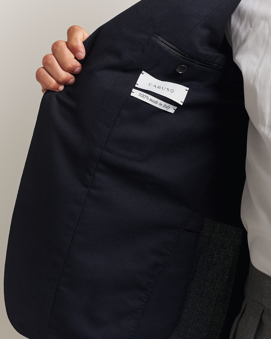 Homme | Blazers | Caruso | Aida Wool Hopsack Blazer Navy