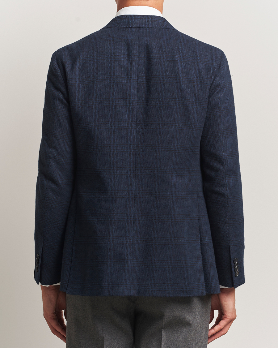 Homme | Blazers | Caruso | Aida Brushed Cotton Blazer Navy Check