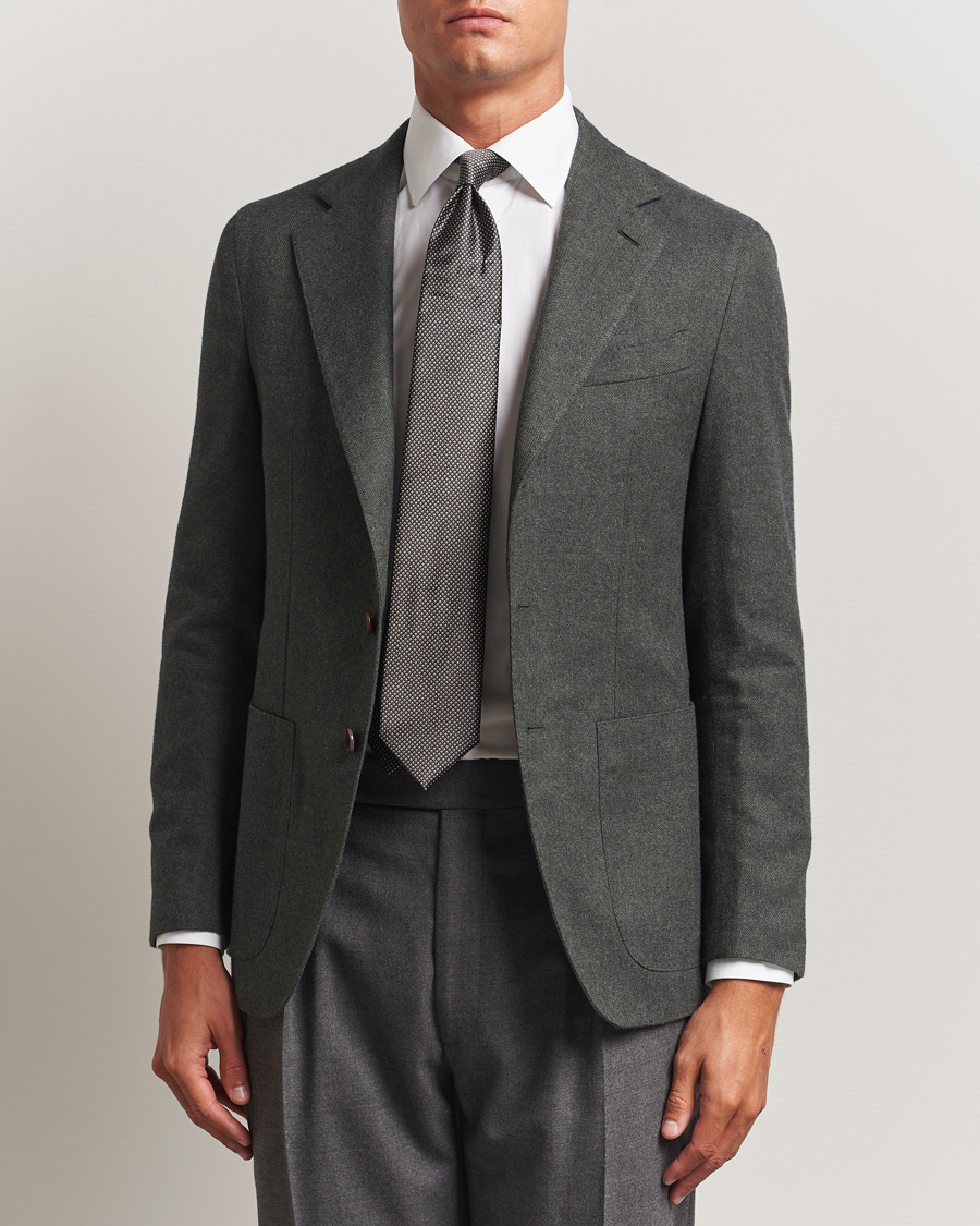 Homme | Blazers | Caruso | Aida Brushed Cotton Herringbone Blazer