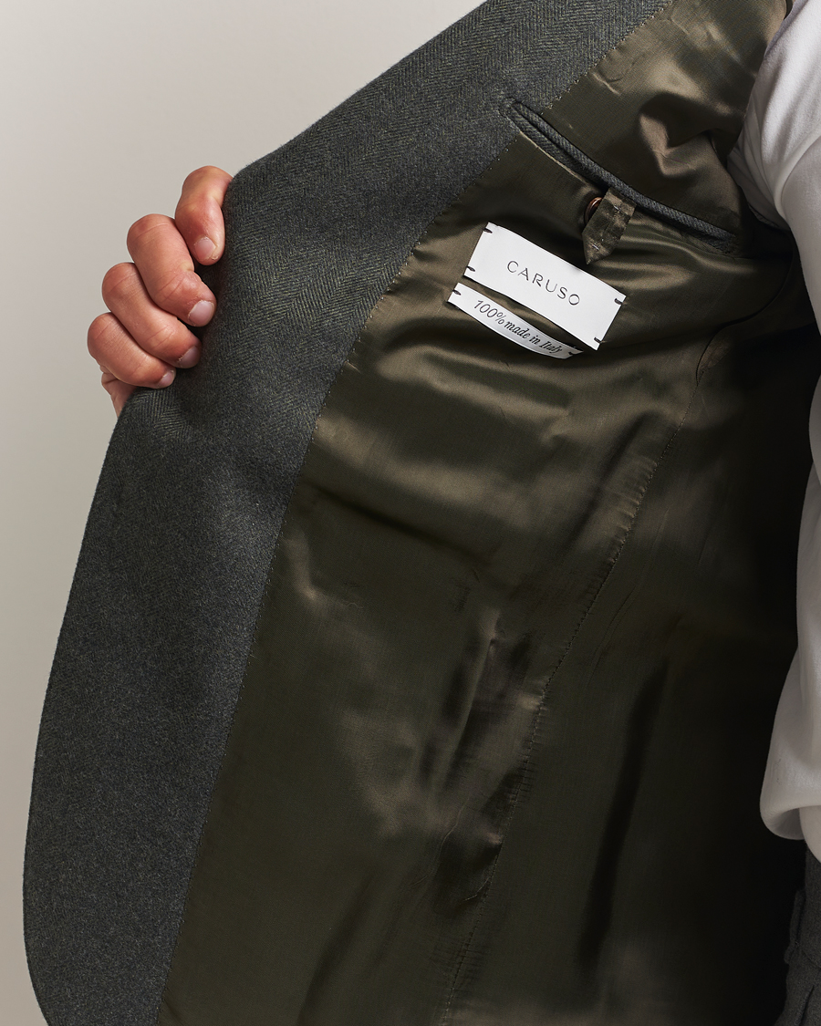 Homme | Blazers | Caruso | Aida Brushed Cotton Herringbone Blazer