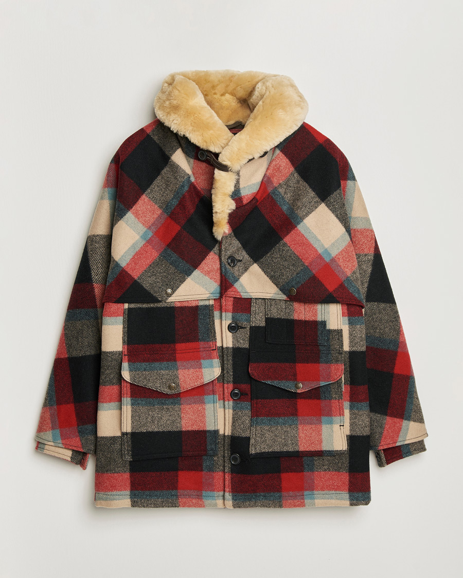 Heren | Jassen | Filson | Wool Lined Packer Coat Red/Cream/Blue Plaid