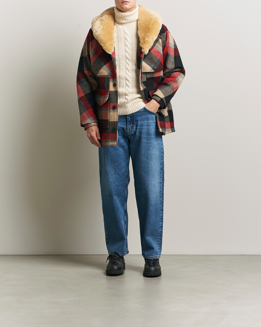 Heren | Jassen | Filson | Wool Lined Packer Coat Red/Cream/Blue Plaid