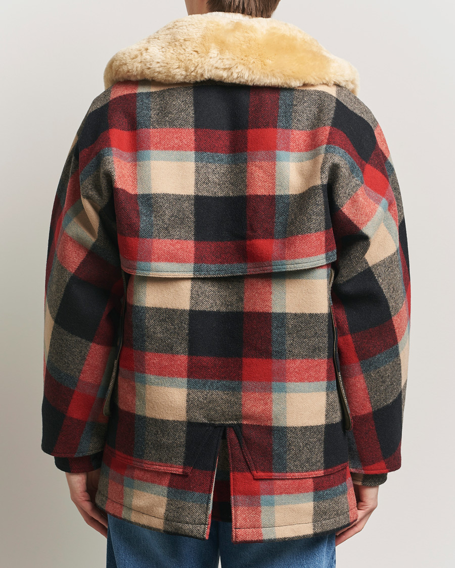 Heren | Jassen | Filson | Wool Lined Packer Coat Red/Cream/Blue Plaid
