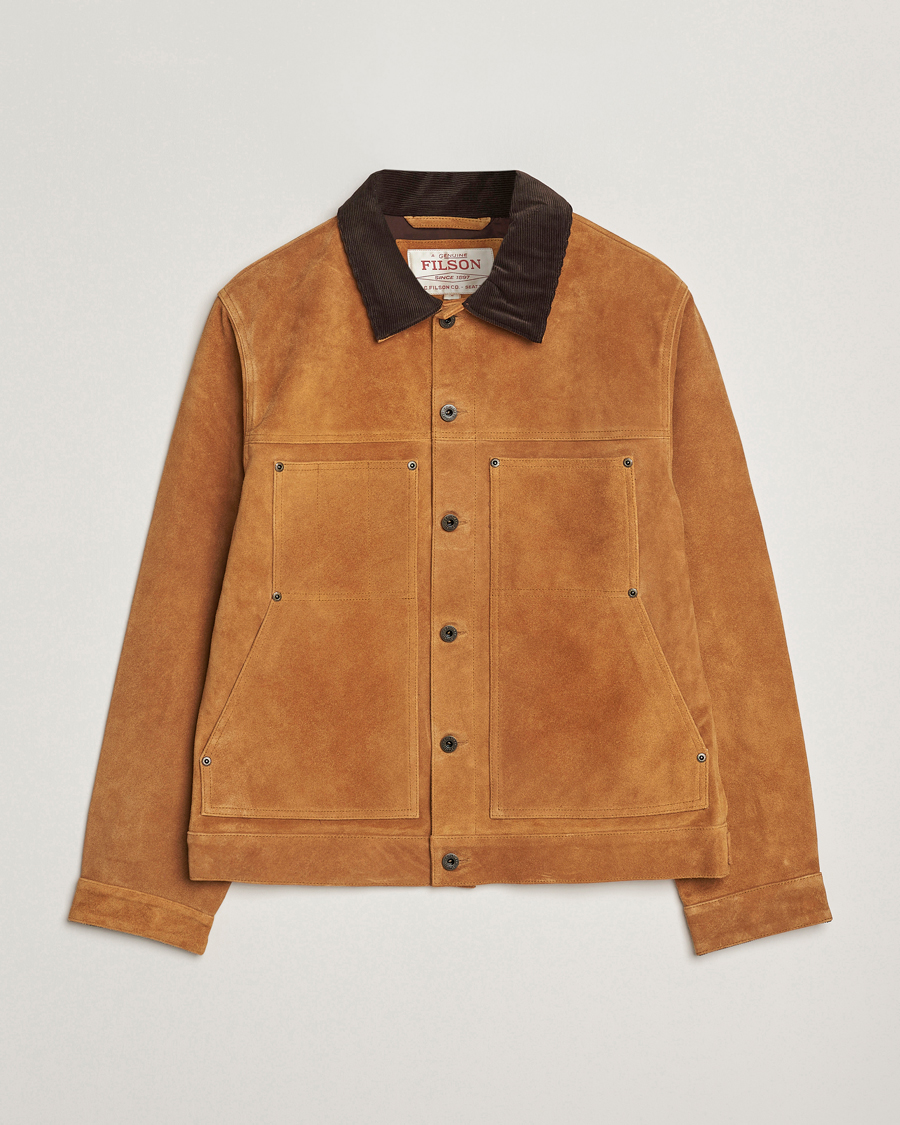 Heren | Jassen | Filson | Short Lined Suede Cruiser Saddle Brown