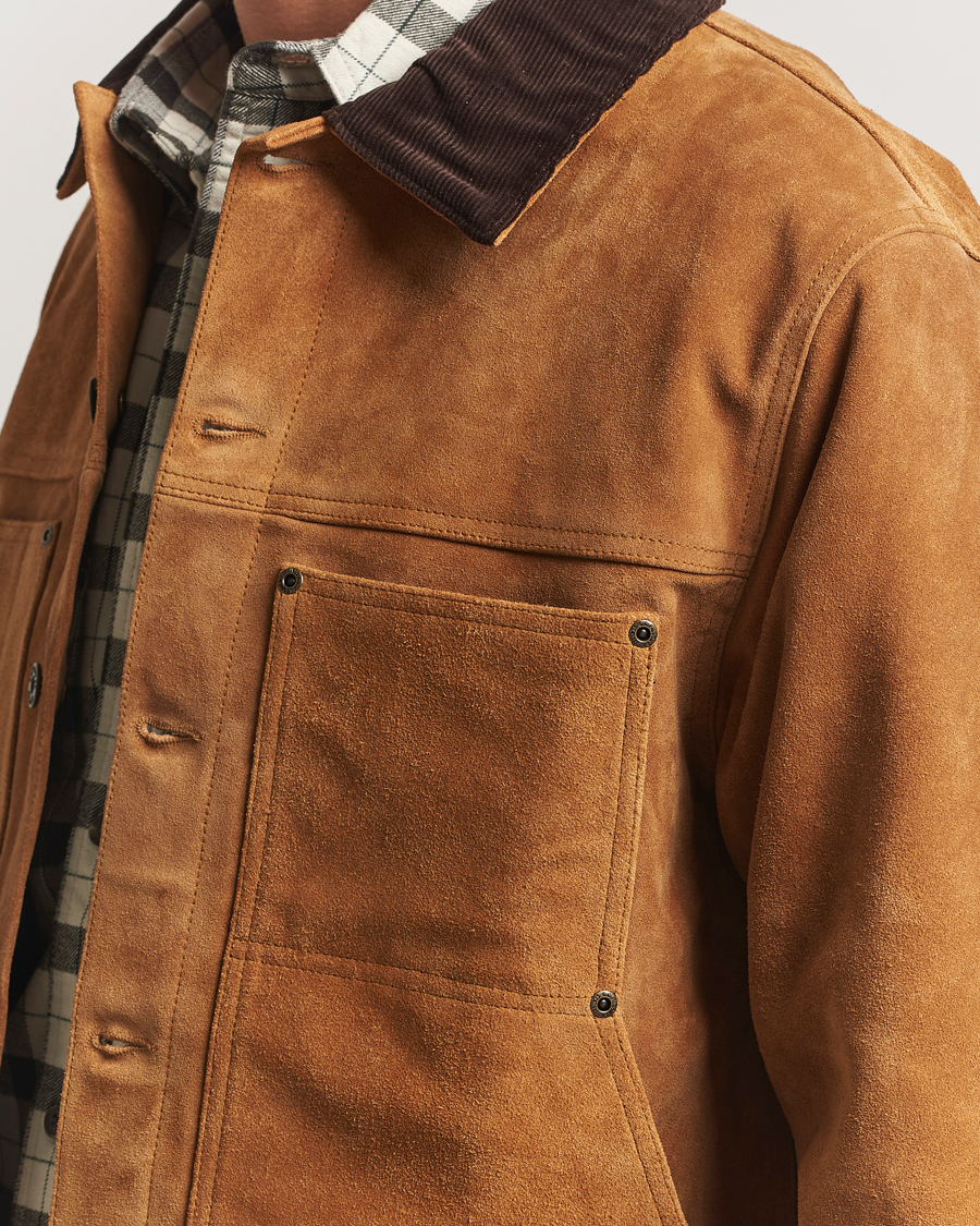 Heren | Jassen | Filson | Short Lined Suede Cruiser Saddle Brown