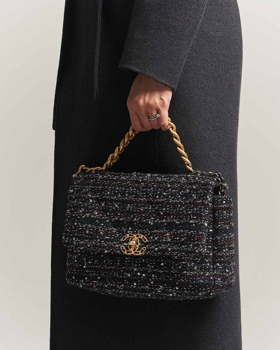 Heren | Pre-Owned & Vintage Bags | Chanel Pre-Owned | Chanel 19 Sequins Large Handbag Black
