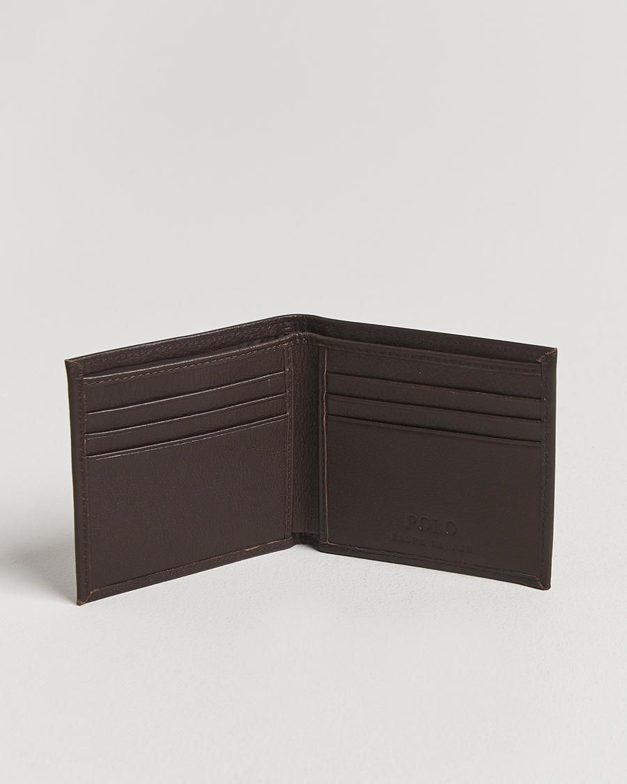 Homme | Portefeuilles | Polo Ralph Lauren | Pebbled Leather Billfold Wallet Brown