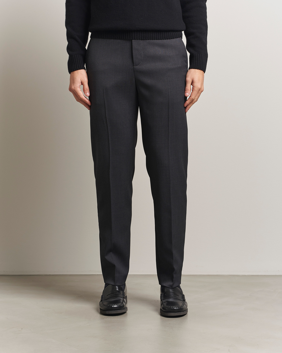 Homme | Pantalons | Filippa K | Troy Tailored Drawstring Trousers Mid Grey