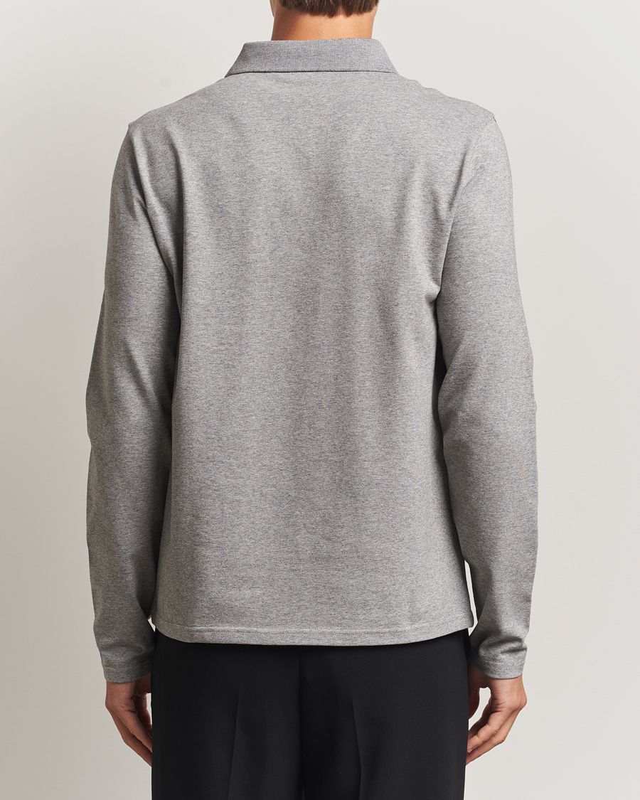 Homme | Polos | Filippa K | Luke Lycra Polo Shirt Mid Grey Melange