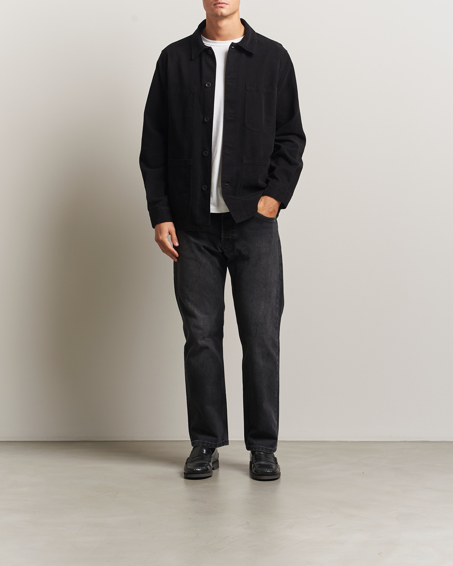Homme | Chemises | A Day's March | Algot Cotton Lyocell Overshirt Black