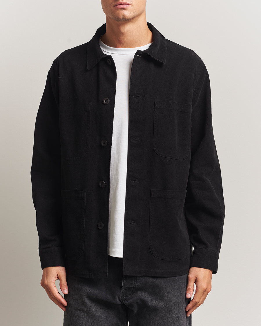 Homme | Chemises | A Day's March | Algot Cotton Lyocell Overshirt Black