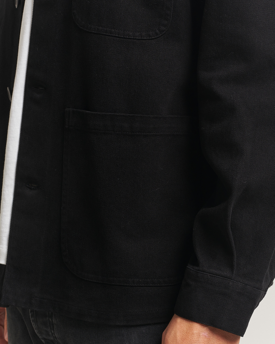 Homme | Chemises | A Day's March | Algot Cotton Lyocell Overshirt Black