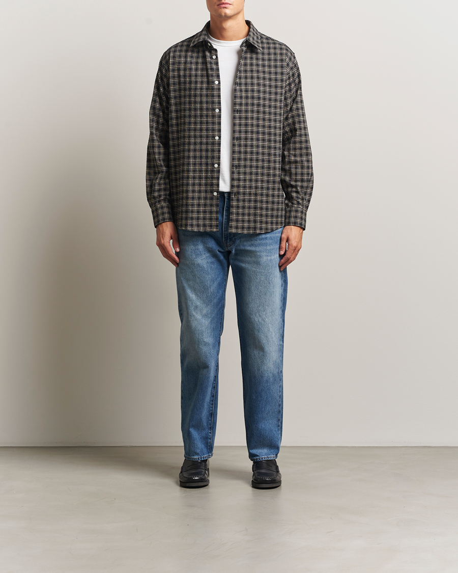 Heren | Overhemden | A Day's March | Landon Checked Shirt Black
