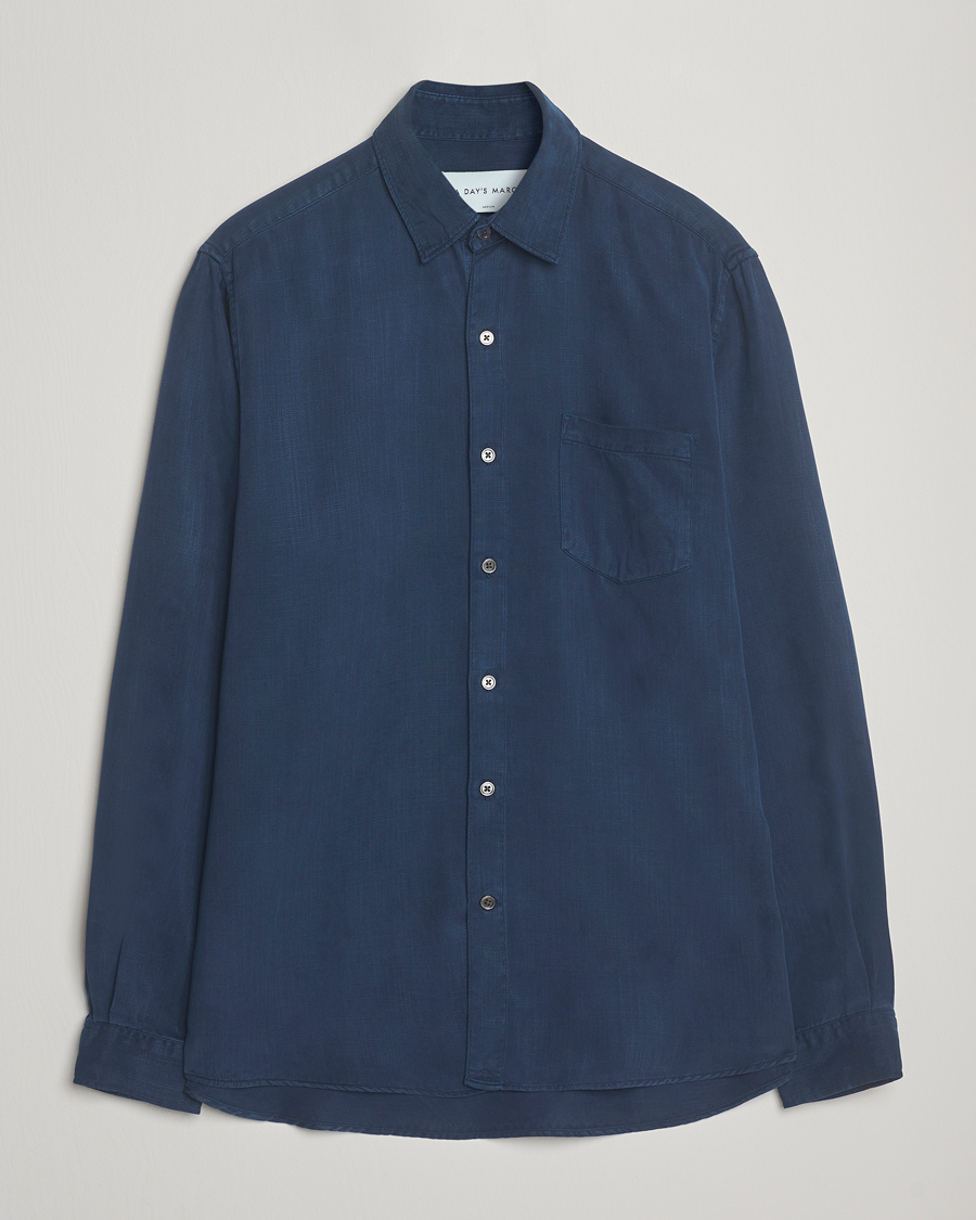 Homme | Chemises | A Day's March | Daintree Lyocell Shirt Worker Blue