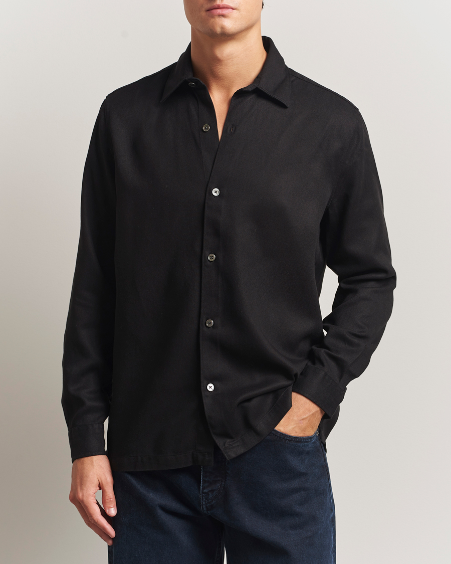 Homme | Chemises | A Day's March | Clean Cut Lyocell Shirt Black