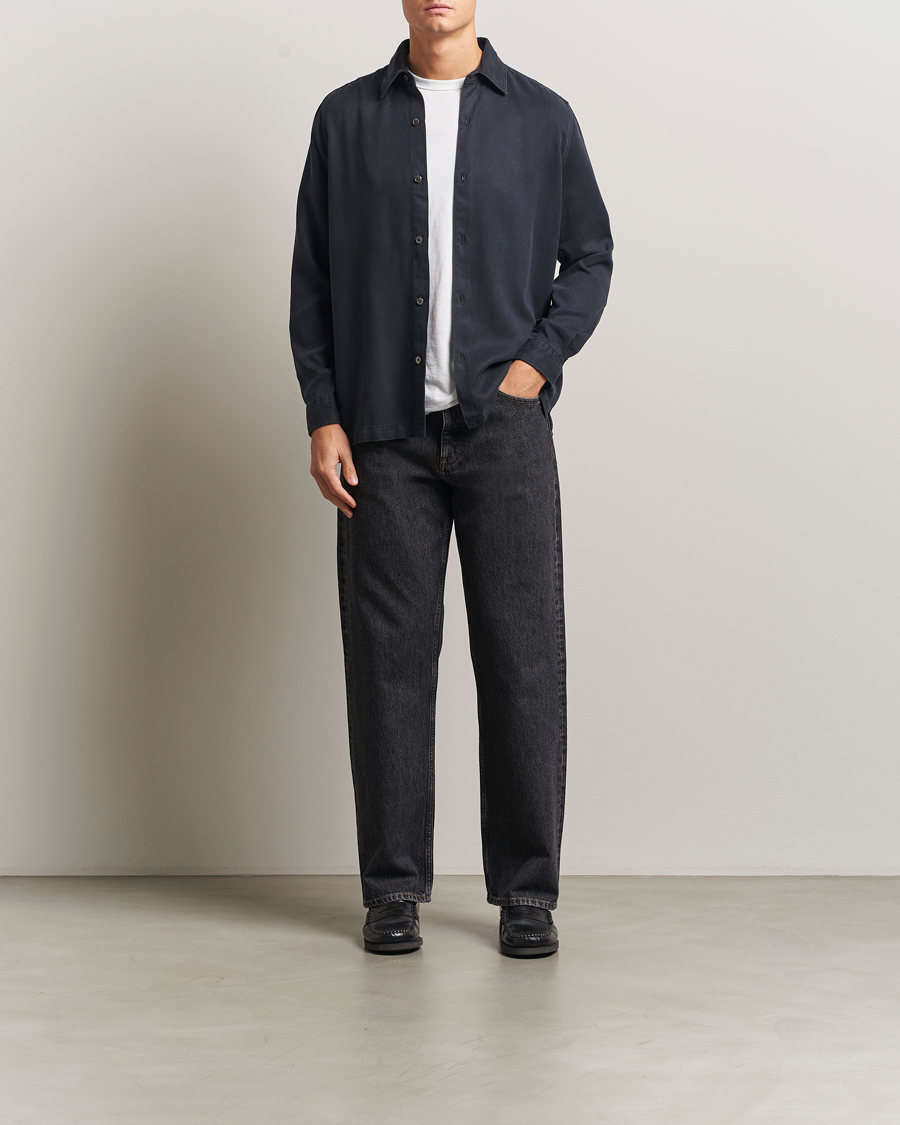 Homme | Chemises | A Day's March | Clean Cut Lyocell Shirt Navy