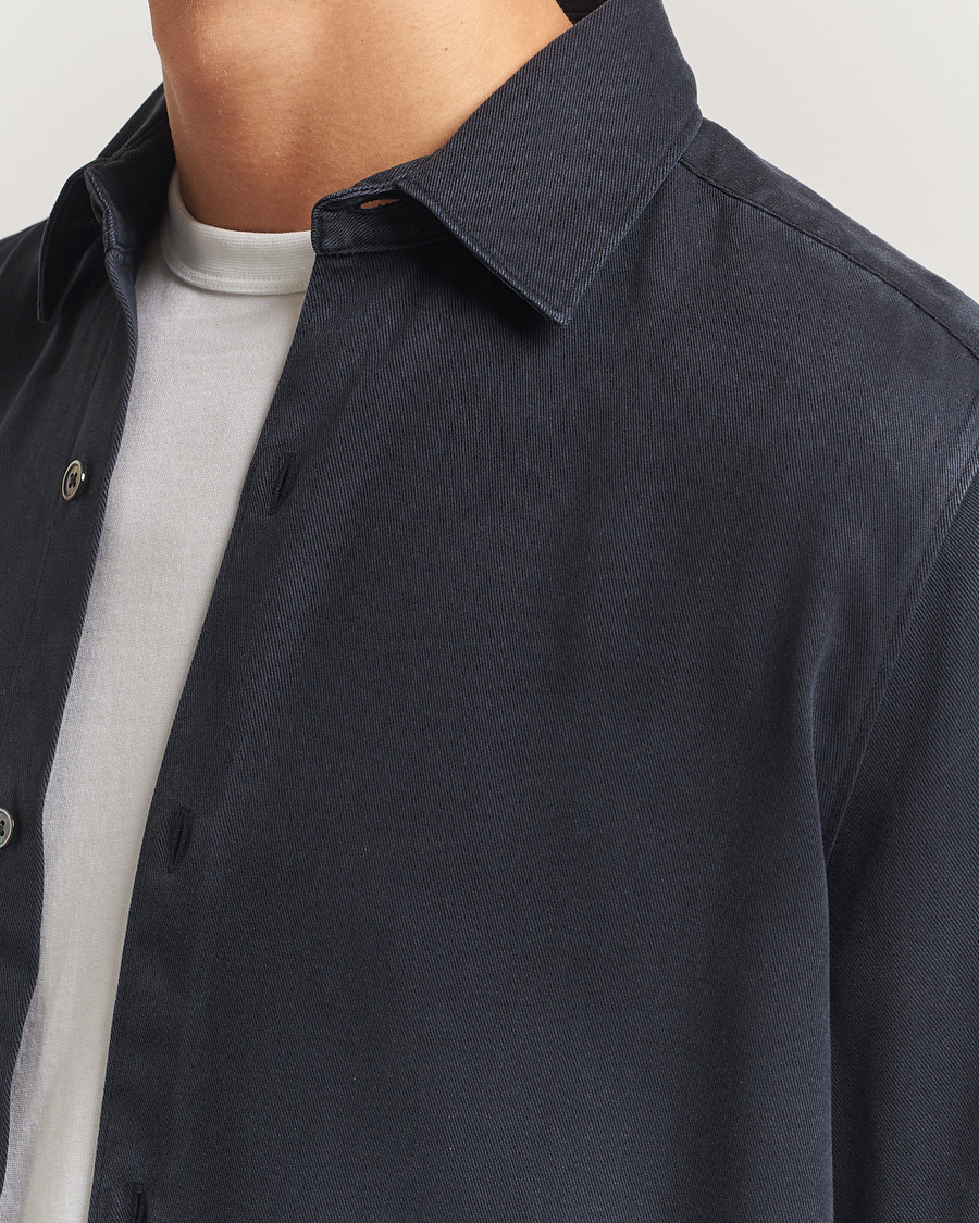 Homme | Chemises | A Day's March | Clean Cut Lyocell Shirt Navy