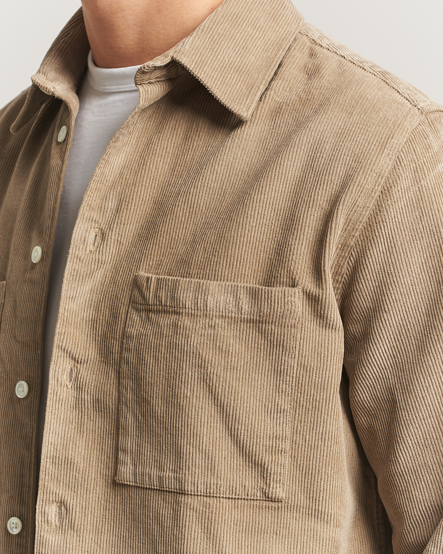 Heren | Overhemden | A Day's March | Rupert Cord Shirt Greige