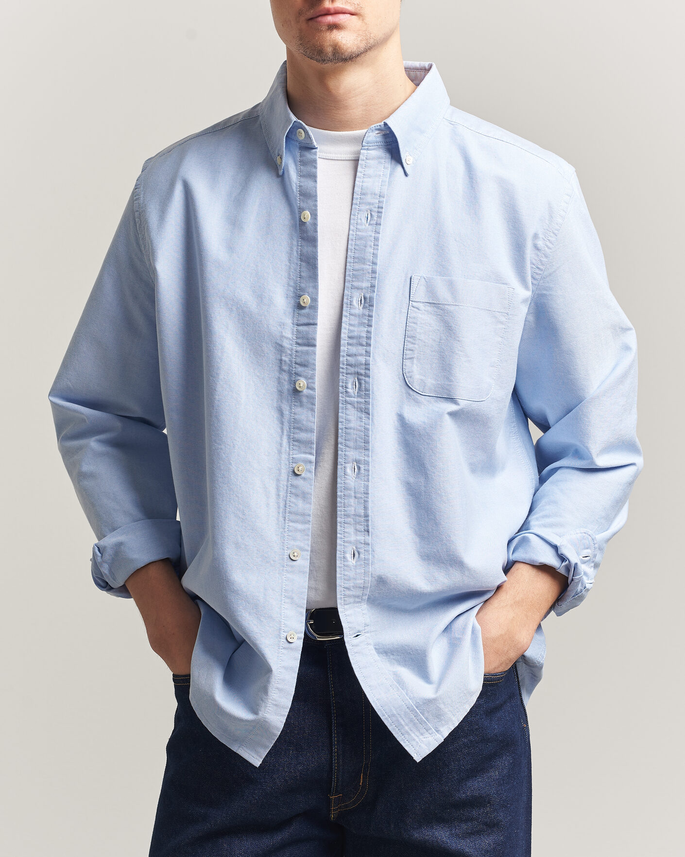Heren | Overhemden | A Day's March | Classic Oxford Shirt Light Blue