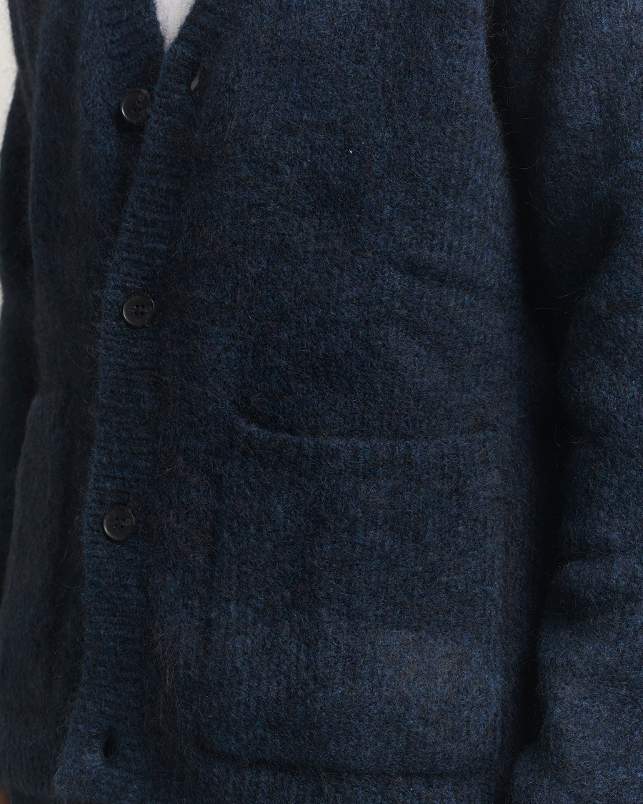 Homme | Pulls Et Tricots | A Day's March | Jarrow Mohair Cardigan Indigo Blue