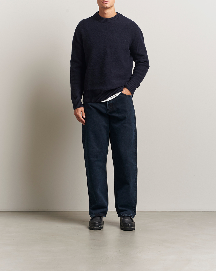 Homme | Pulls Et Tricots | A Day's March | Tietar Boiled Merino Sweater Navy