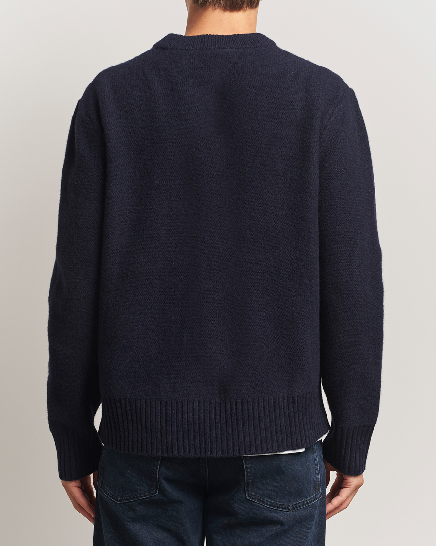 Homme | Pulls Et Tricots | A Day's March | Tietar Boiled Merino Sweater Navy
