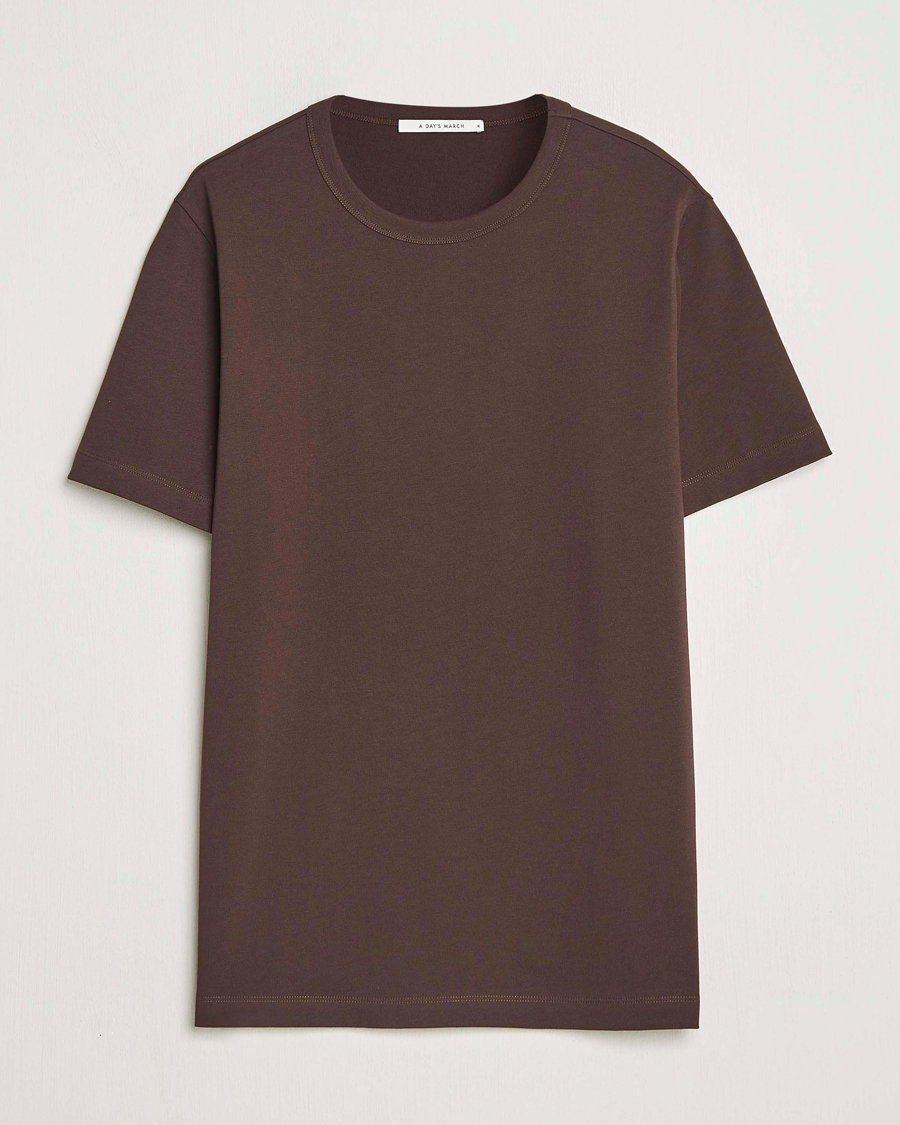 Heren | T-shirts | A Day's March | Heavyweight T-Shirt Dark Brown