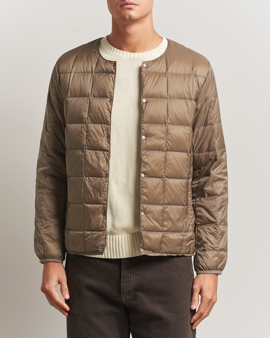 Homme | Manteaux Et Vestes | TAION | Crew Neck Button Down Jacket Khaki