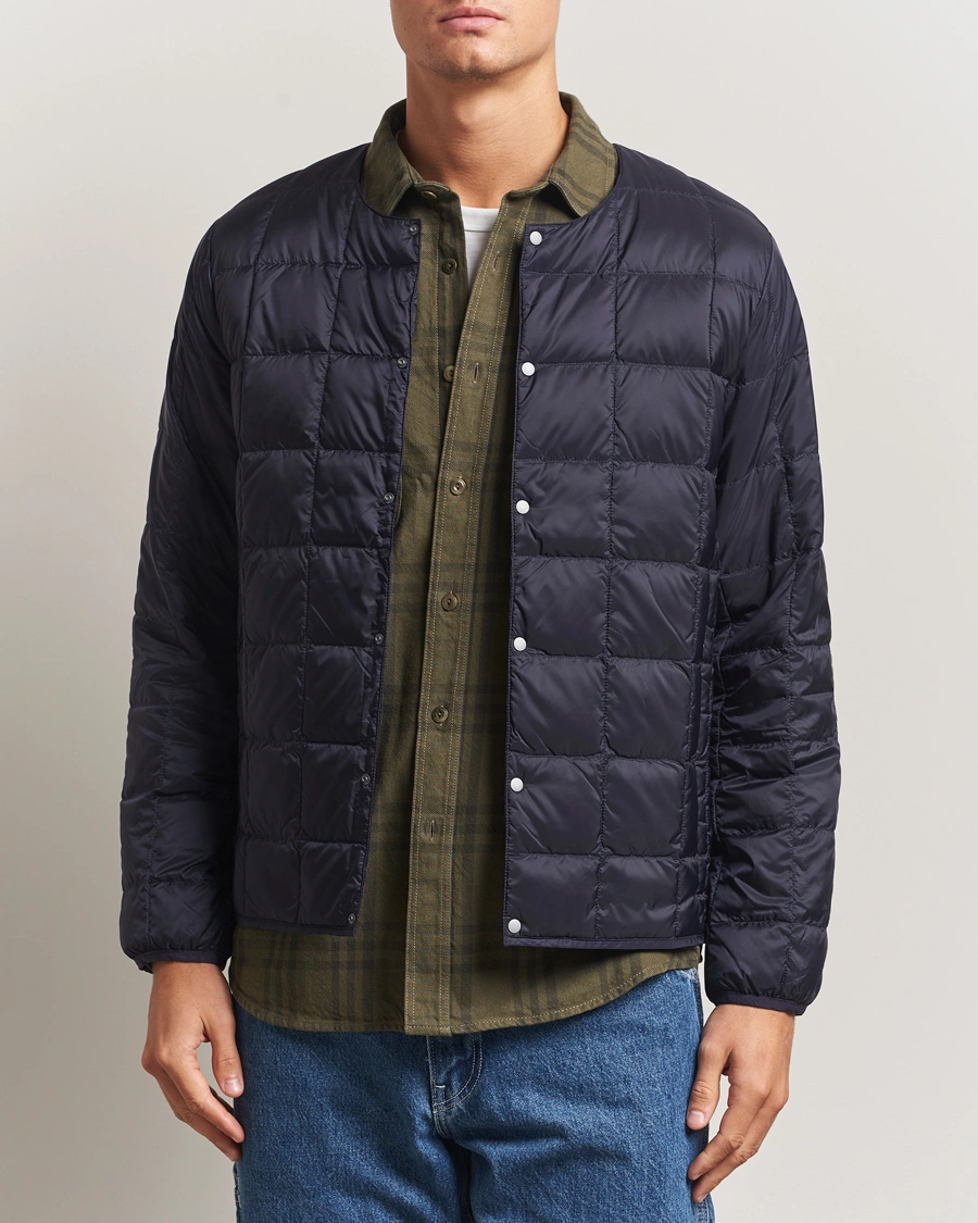 Homme | Manteaux Et Vestes | TAION | Crew Neck Button Down Jacket Navy