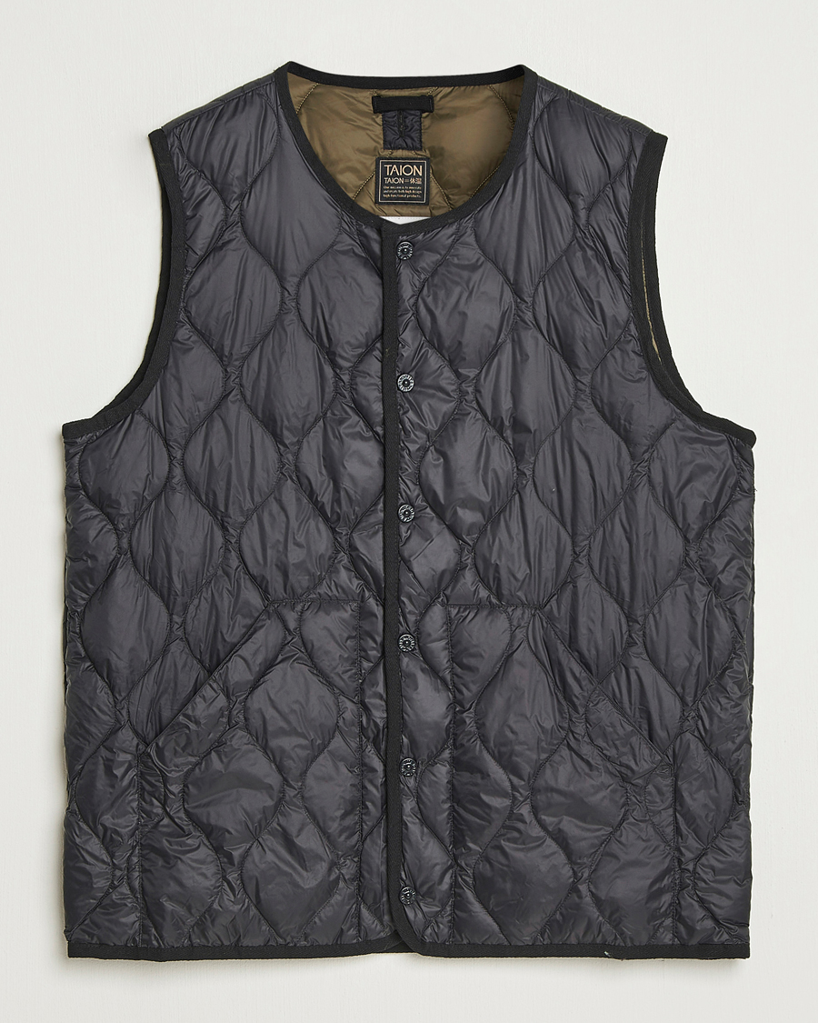 Homme | Manteaux Et Vestes | TAION | Military Crew Neck Down Vest Black