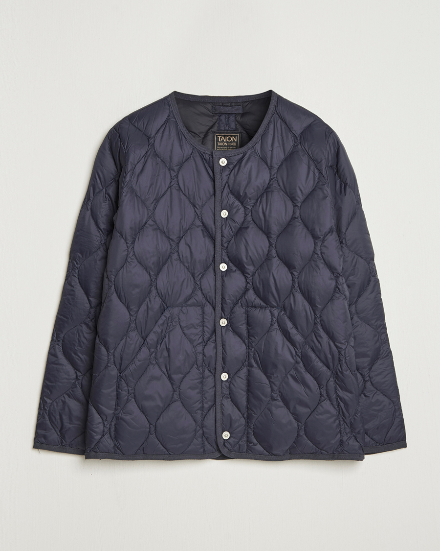 Homme | Manteaux Et Vestes | TAION | Military Crew Neck Down Jacket Navy