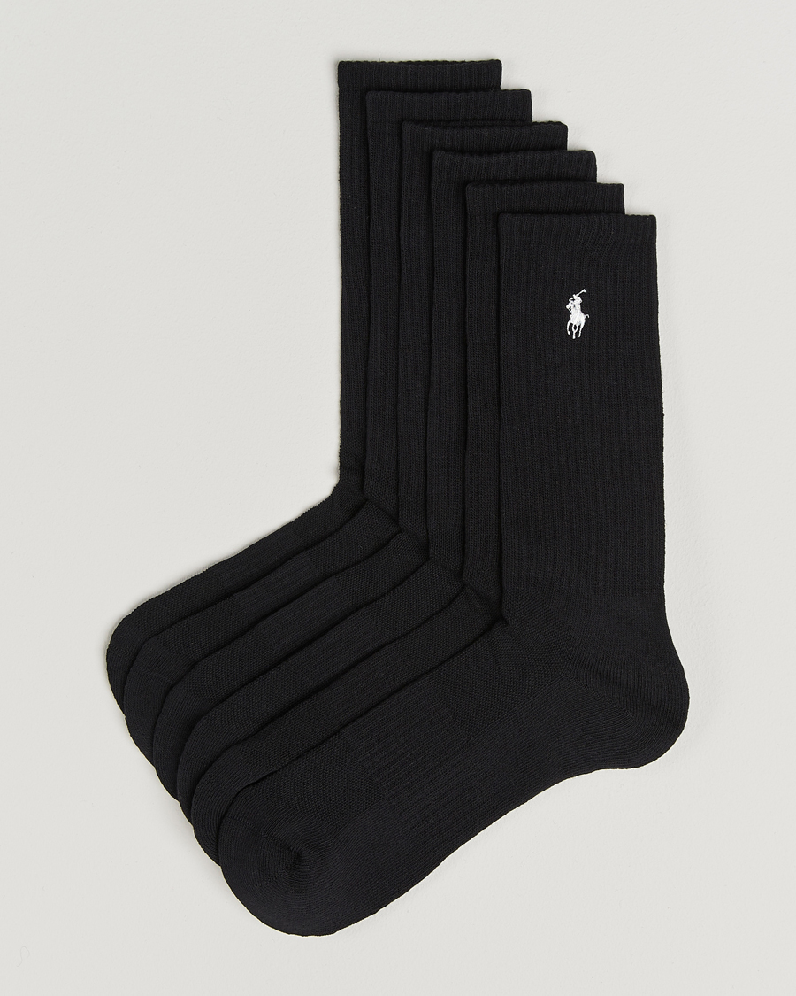 Heren | Ondergoed | Polo Ralph Lauren | 6-Pack Cotton Crew Socks Black