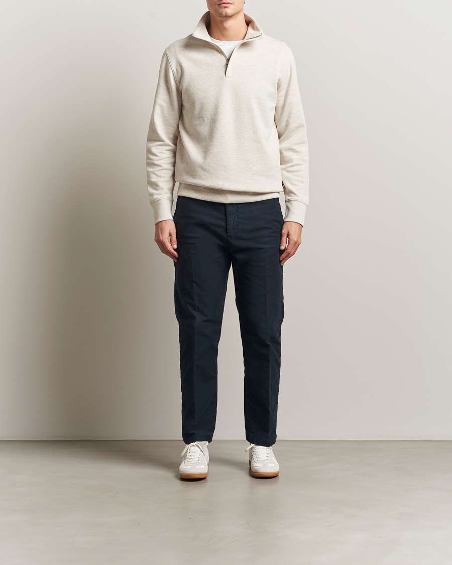 Heren | Truien | Gant | Light Sacker Rib Half Zip Seed Melange