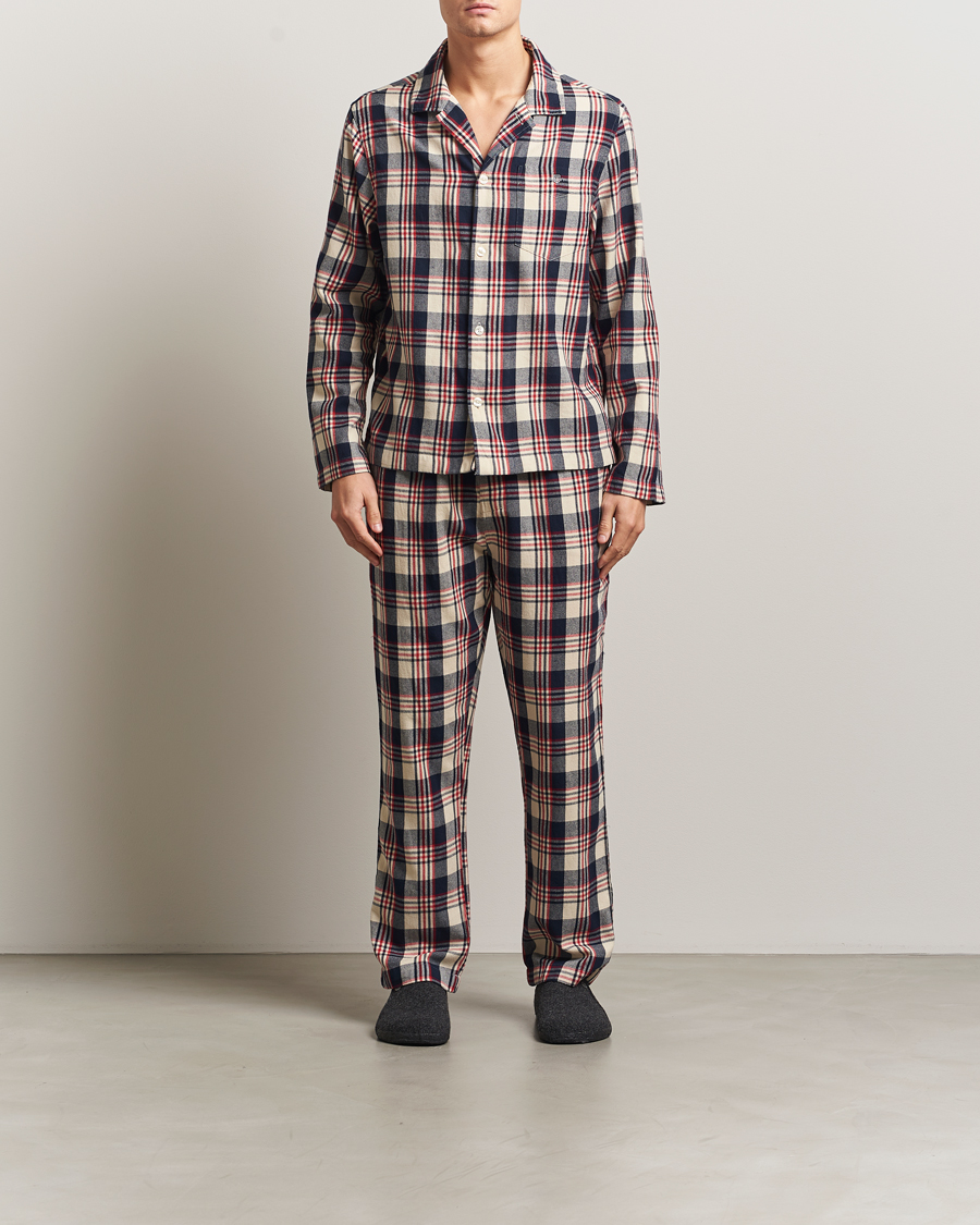 Homme | GANT Flannel Checked Pyjama Set Ruby Red | Gant | Flannel Checked Pyjama Set Ruby Red
