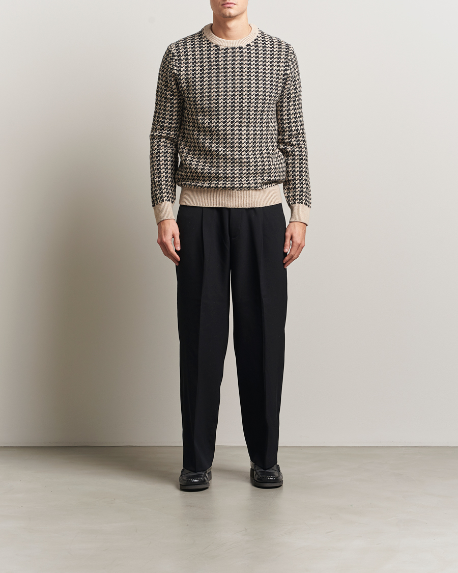 Homme | Pulls Et Tricots | GANT | Two Tone Textured Knitted Crew Neck Charcoal
