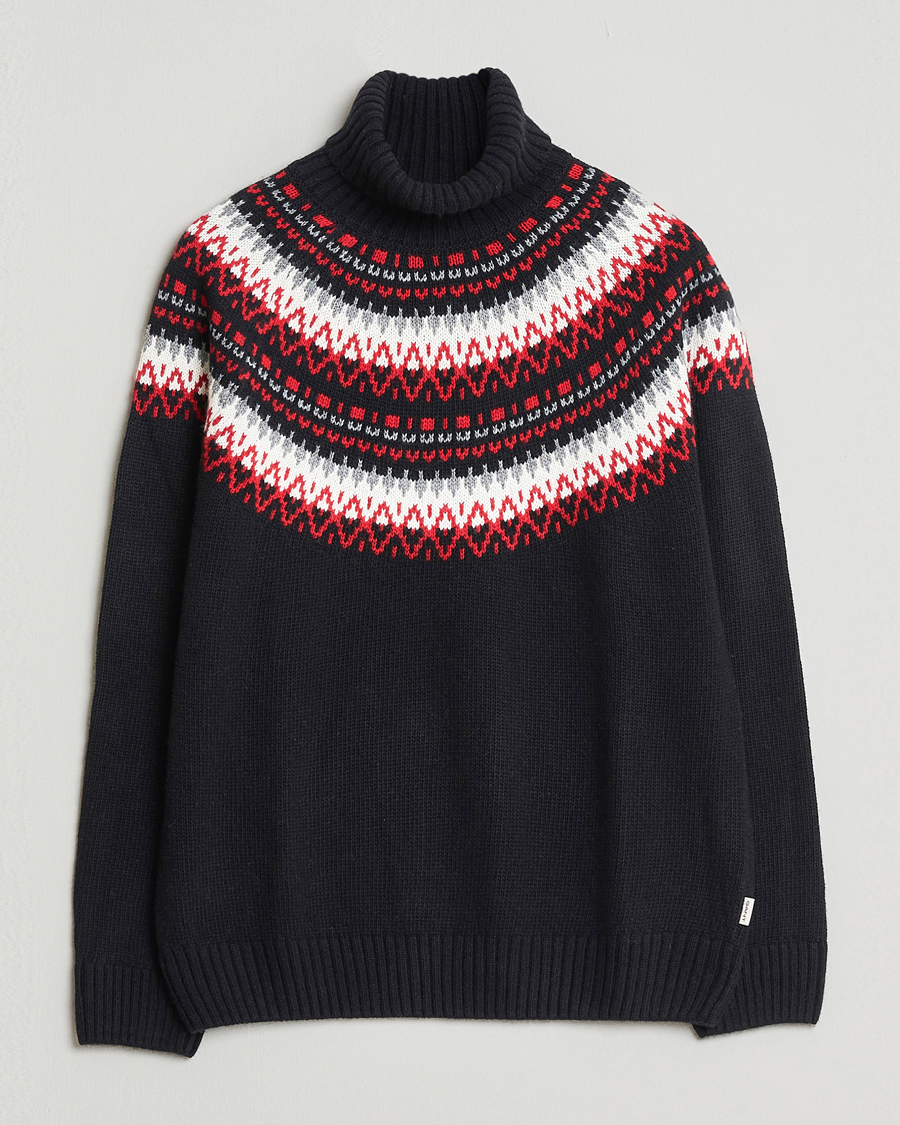 Heren | Truien | GANT | Fairisle Knitted Turtleneck Black