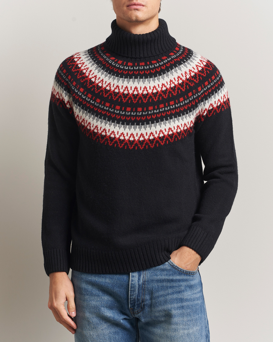 Heren | Truien | GANT | Fairisle Knitted Turtleneck Black