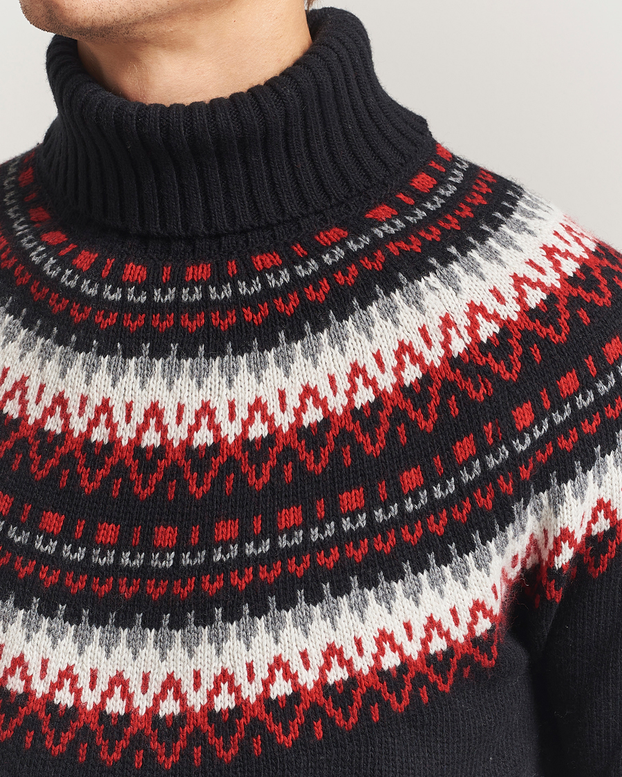 Heren | Truien | GANT | Fairisle Knitted Turtleneck Black