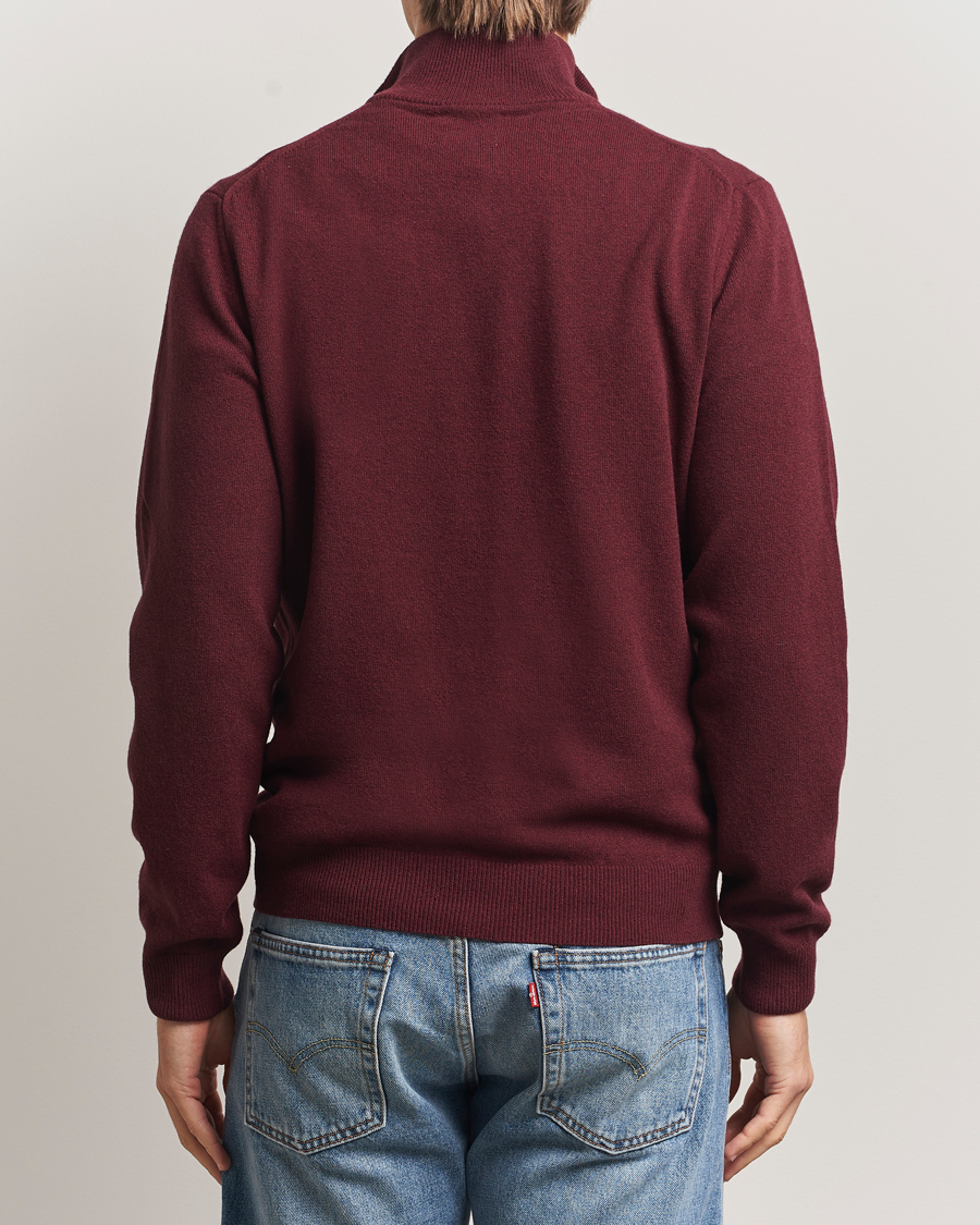 Heren | Truien | GANT | Superfine Lambswool Half Zip Bordeaux Melange