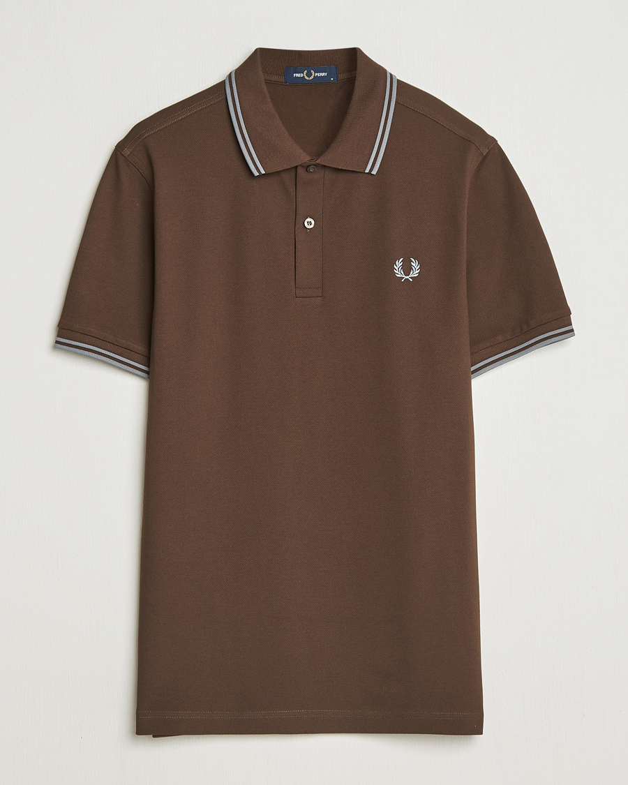 Heren | Polo's | Fred Perry | Twin Tipped Shirt Burnt Tobacco
