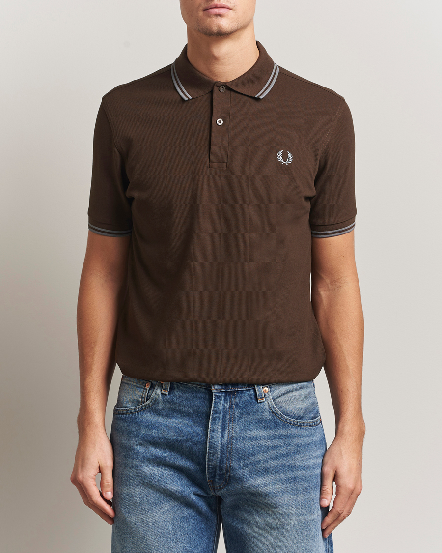Heren | Polo's | Fred Perry | Twin Tipped Shirt Burnt Tobacco
