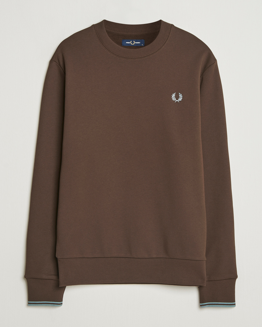 Heren | Truien | Fred Perry | Crew Neck Sweatshirt Burnt Tobacco