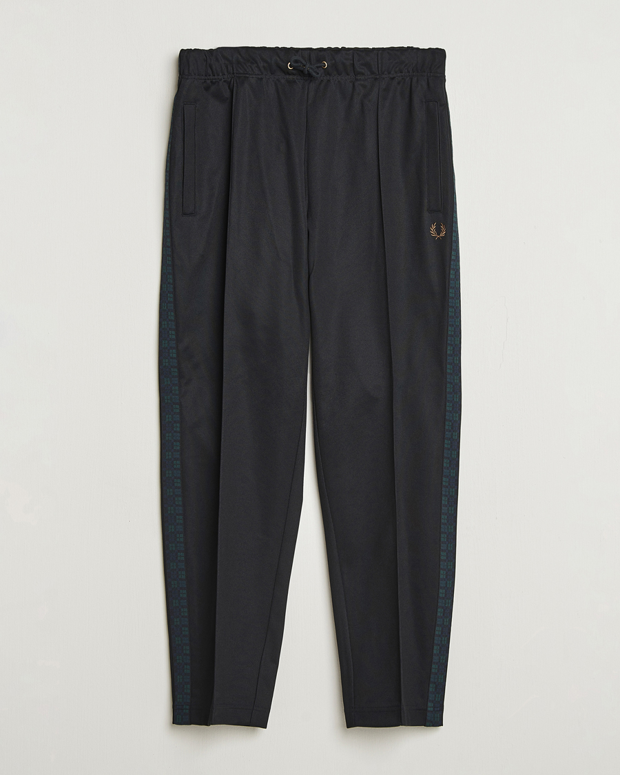 Heren | Broeken | Fred Perry | Blackwatch Tartan Taped Track Pants Black