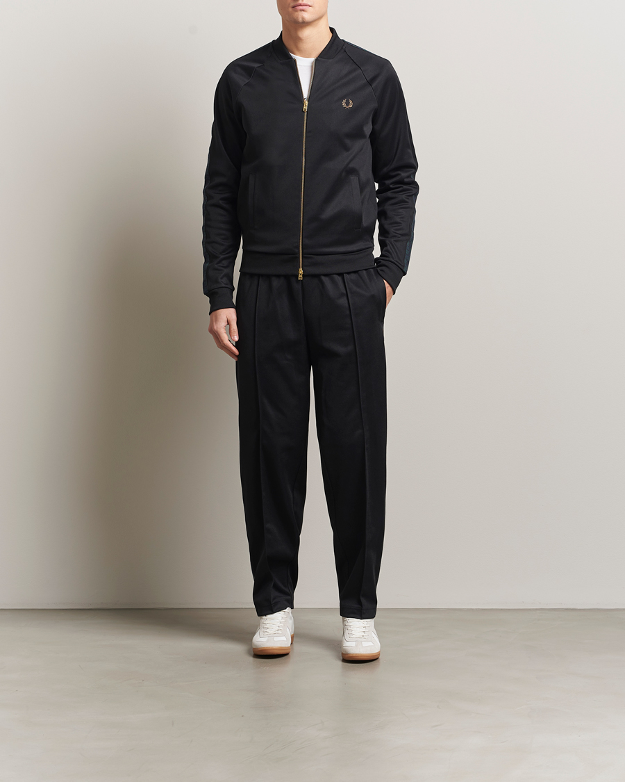 Heren | Broeken | Fred Perry | Blackwatch Tartan Taped Track Pants Black