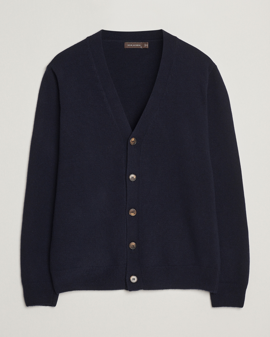 Homme | Pulls Et Tricots | Oscar Jacobson | Eduardo Wool Cardigan Navy